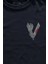 Unisex Lacivert T-Shirt The Vikings Vikingler Logo Gri Minimal Ön Baskılı Tişört 2