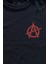 Unisex Lacivert T-Shirt Vintage Logo Anarchy Symbol Anarşi Minimal Minimal Ön Baskılı Tişört 2