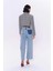 Çift Düğmeli Crop Blazer Ceket Gri 3