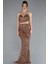 Straplez Uzun Pullu Abiye Elbise ABU5014 1