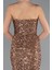 Straplez Uzun Pullu Abiye Elbise ABU5014 4