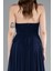 Straplez Bacak Dekolteli Uzun Şifon Mezuniyet Elbisesi ABU4966 4