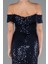 Kayık Yaka Midi Pullu Davet Elbisesi ABK2364 4