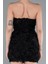 Straplez Çiçek Aplikeli Mini Davet Elbisesi ABK2359 4