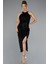 Halter Yaka Yırtmaçlı Midi Pullu Gece Elbisesi ABK2386 1