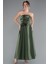 Straplez Midi Saten Davet Elbisesi ABK2363 1