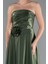 Straplez Midi Saten Davet Elbisesi ABK2363 3