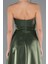 Straplez Midi Saten Davet Elbisesi ABK2363 4
