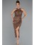 Halter Yaka Yırtmaçlı Midi Pullu Gece Elbisesi ABK2386 1