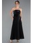 Straplez Midi Saten Davet Elbisesi ABK2363 1