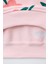 Kız Çocuk Pamuklu Pembe Çiçek Desenli Sweatshirt Ispanyol Paça Tayt Takım 4