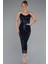 Straplez Midi Pullu Davet Elbisesi ABK2389 1