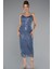 Straplez Midi Pullu Davet Elbisesi ABK2389 1