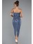 Straplez Midi Pullu Davet Elbisesi ABK2389 2