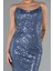 Straplez Midi Pullu Davet Elbisesi ABK2389 3