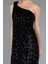 Tek Omuz Yırtmaçlı Midi Pullu Gece Elbisesi ABK2377 3