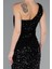 Tek Omuz Yırtmaçlı Midi Pullu Gece Elbisesi ABK2377 4