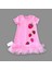 Sevimli Çilek Desenli Pembe Kız Çocuk Elbisesi 2
