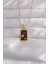 Bfs 316L Çelik Gold Renk Siyah Mineli Yıldız Figür Tarot Kolye 1