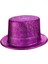 Bfs Fuşya Pembe Renk Parıltılı Simli Fötr Silindir Parti Şapkası 2