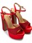 Kadın Suni Deri Kırmızı Topuklu Ayakkabı 1065 223-302 Bn Ayk SK24-25 Kırmızı Saten 2