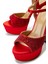Kadın Suni Deri Kırmızı Topuklu Ayakkabı 1065 223-302 Bn Ayk SK24-25 Kırmızı Saten 4