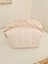 Bej Kalpli Makyaj Çantası – Fırfırlı , %100 Pamuklu, Kapitoneli, Çok Amaçlı Organizer, 20X10X10 cm 3