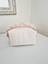 Bej Kalpli Makyaj Çantası – Fırfırlı , %100 Pamuklu, Kapitoneli, Çok Amaçlı Organizer, 20X10X10 cm 4