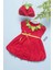 Sevimli Çilek Desenli Kısa Kollu Çocuk Elbisesi 1