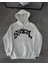 Kışlık Kapşonlu Baskılı Oversize Sweatshirt- Beyaz 2