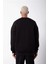Unisex Biskilet Yaka Üç Iplik Sweatshirt - Siyah 2