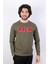 Haki Erkek Baskılı Sweatshirt 1