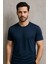 Erkek %100 Pamuk Slim Fit Sporcu Tişört Basic Bisiklet Yaka Kısa Kollu T-Shirt 4