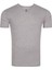 Erkek V Yaka %100 Pamuk Kısa Kollu Gri T-Shirt Basic Erkek Tişört 4
