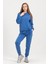 Kadın Kapüşonlu Mavi Sweatshirt ve Eşofman Takımı Scuba Kumaşı 3