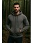 Erkek Kapüşonlu Pamuklu Sweatshirt Hırka Fermuarlı Rahat Kalıp Basic Hırka 1