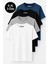 Erkek 4 Lü Paket %100 Pamuk Oversize Tişört Basic Bisiklet Yaka Kısa Kollu T-Shirt 1