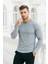 Erkek Uzun Kollu Bisiklet Yaka Tişört - %100 Pamuk Basic Relaxed T-Shirt 1