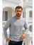Erkek Uzun Kollu Bisiklet Yaka Tişört - %100 Pamuk Basic Relaxed T-Shirt 5