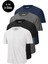 Erkek 4'lü Paket %100 Pamuk Slim Fit Sporcu Tişört Basic Bisiklet Yaka Kısa Kollu T-Shirt 1