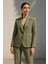 Kadın Haki Takım Elbise - Ceket ve Yüksek Bel Pantolon Ikili Takım 3
