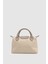 Neylo Fermuar ve Mıknatıs Kapamalı Keten Çapraz Askılı El Çantası Krem Vizon 4