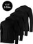 Erkek Siyah 4'lü Paket Basic Uzun Kollu Tişört Sporcu Body T-Shirt 2