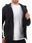 Şardonlu Fermuarlı Kapüşonlu Siyah Sweatshirt Polar Hırka 1