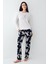 Kadın Mevsimlik Uzunkol Bisiklet Yaka Pijama Takım, %50 Pamuk %50 Modal 1
