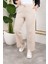 Beli Lastikli Keten Pantolon - Bej / A0104 1