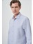 Erkek Mavi Slim Fit Italyan Yaka Gömlek 3