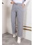 Beli Lastikli Keten Pantolon - Gri / A0104 1