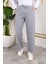 Beli Lastikli Keten Pantolon - Gri / A0104 2