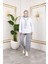 Beli Lastikli Keten Pantolon - Gri / A0104 4